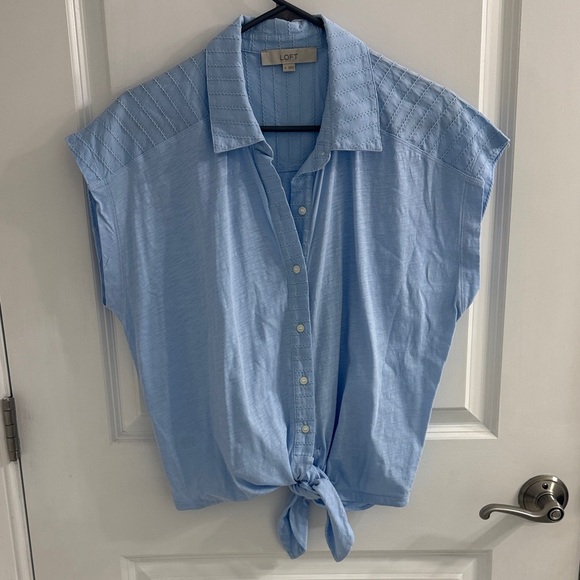 LOFT Tops - LOFT Sky Blue Button Down Shirt